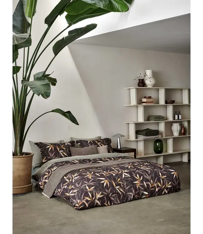 Vandyck zen garden dark chocolate dekbedovertrek
