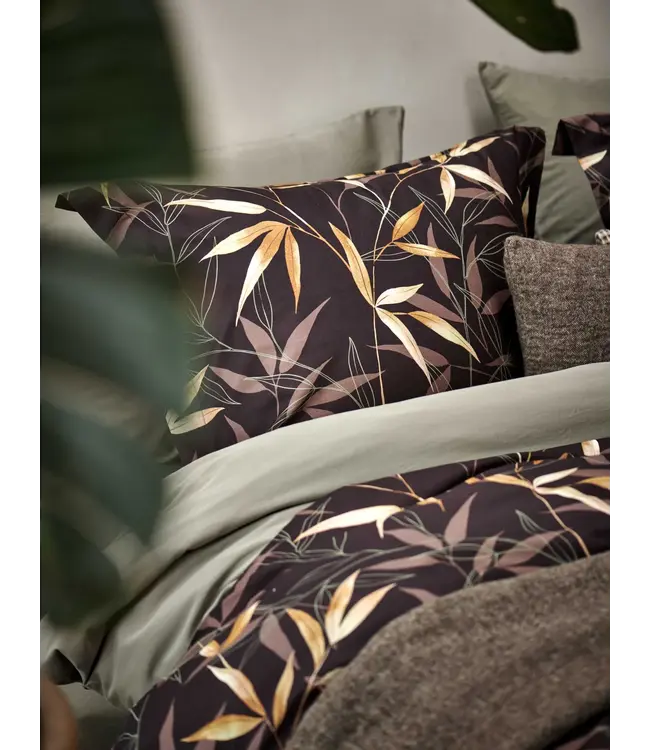 Vandyck zen garden dark chocolate dekbedovertrek