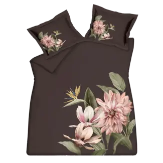 Vandyck paradise bloom dark chocolate dekbedovertrek