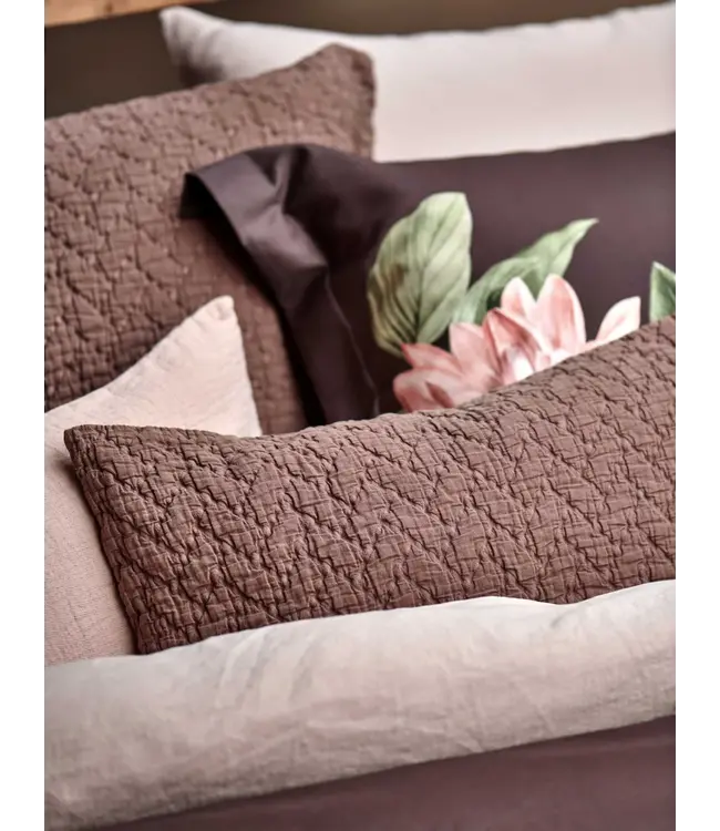 Vandyck paradise bloom dark chocolate dekbedovertrek