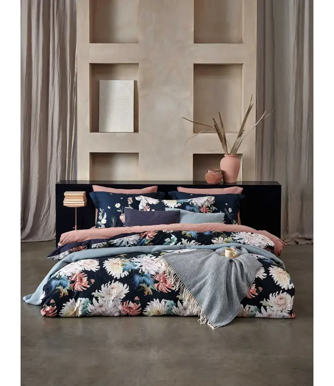 Vandyck floral bliss blue ink dekbedovertrek