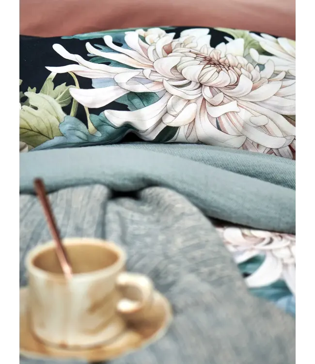Vandyck floral bliss blue ink dekbedovertrek