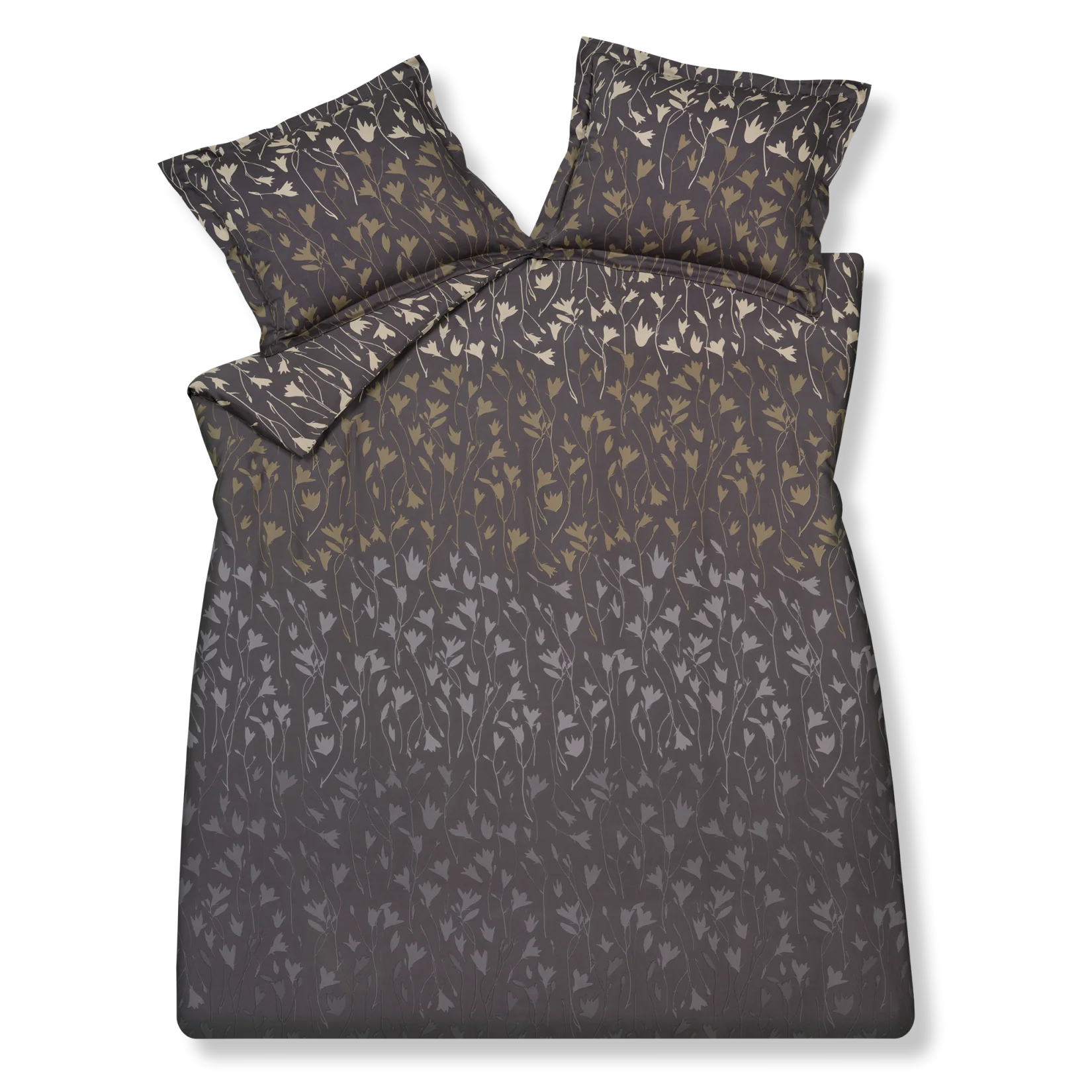 Vandyck calm flower off black dekbedovertrek