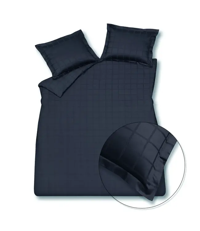 Vandyck home 78 check 300tc blue ink dekbedovertrek