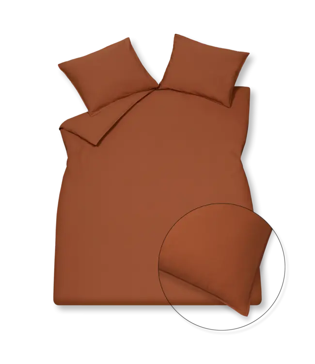 Vandyck washed cotton rusty brown dekbedovertrek