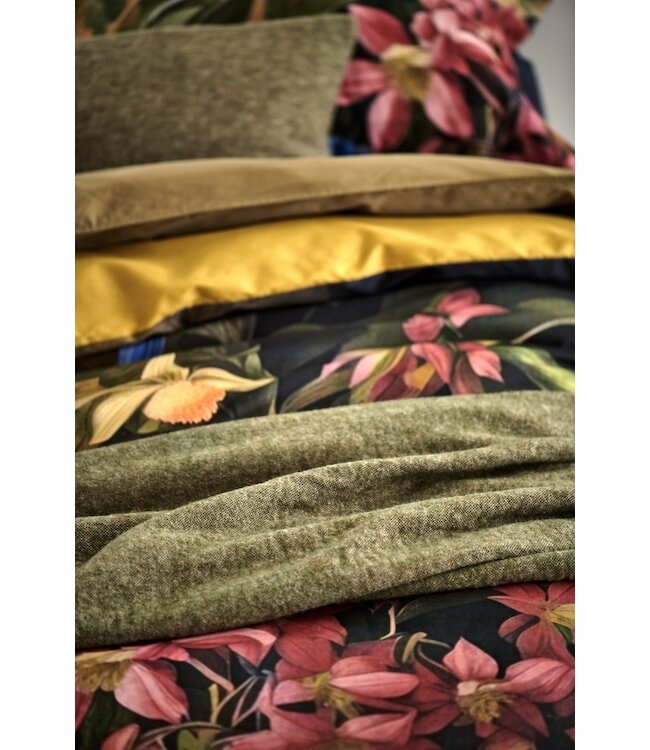 Vandyck washed cotton martini olive dekbedovertrek