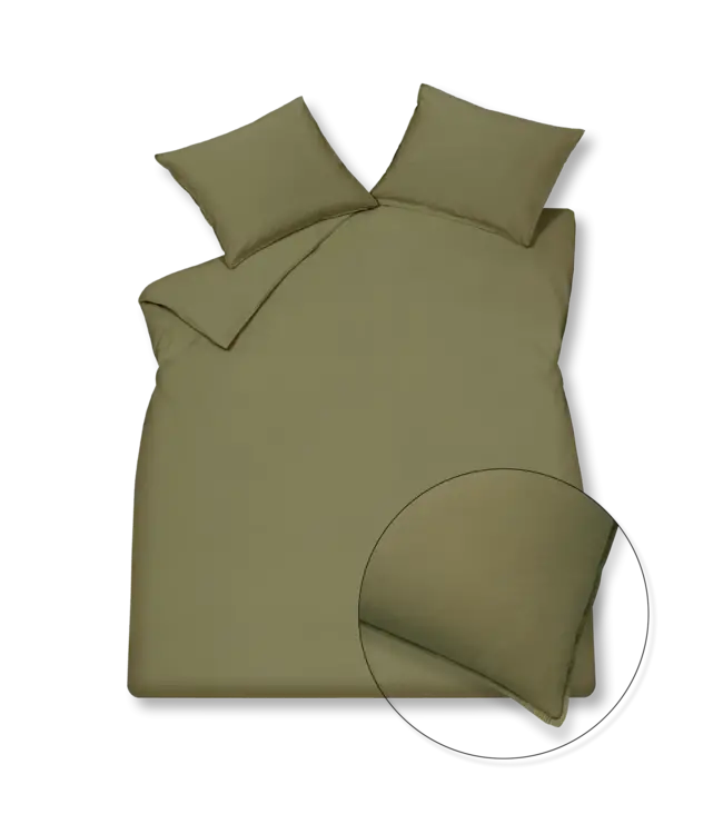 Vandyck washed cotton martini olive dekbedovertrek