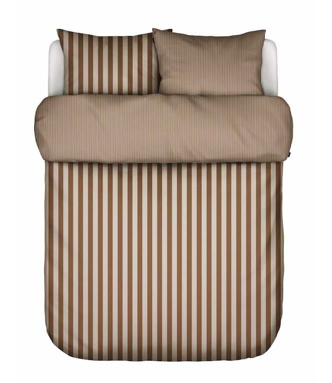 Marc O’Polo Classic stripe Toffee Brown Lits-jumeaux