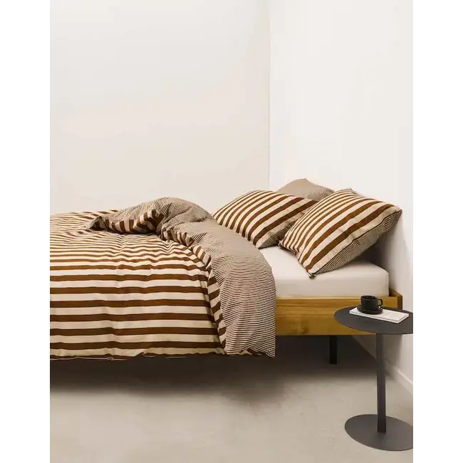Marc O’Polo Classic stripe Toffee Brown Lits-jumeaux