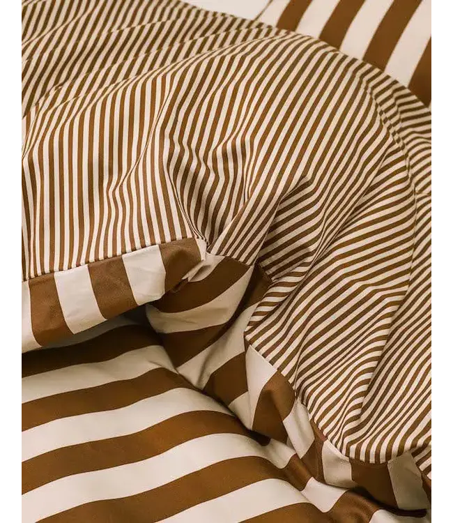 Marc O’Polo Classic stripe Toffee Brown Lits-jumeaux
