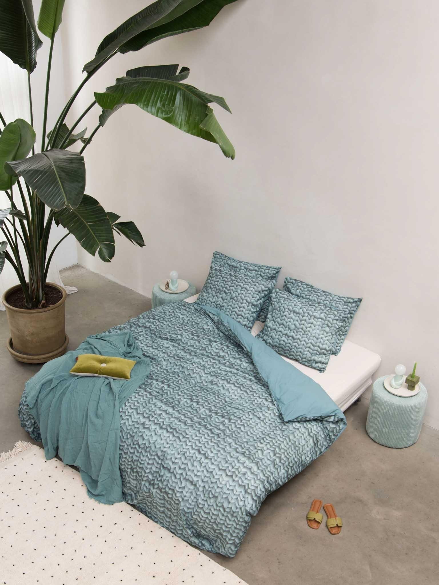 Snurk Twirre Mineral blue FLANEL dekbedovertrek