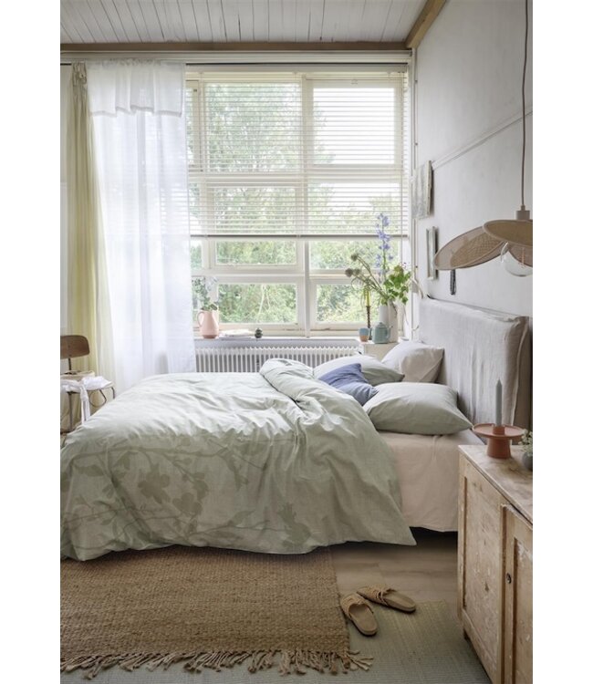 Ariadne At Home Plant Licht groen dekbedovertrek