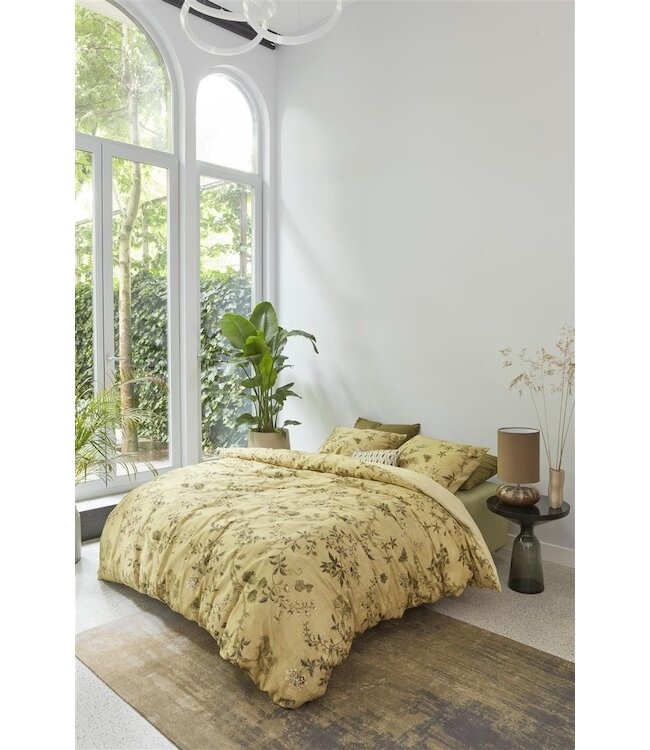 Beddinghouse Charlotte Olijfgroen dekbedovertrek
