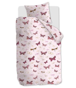 Beddinghouse x Hanneke de Jager Beddinghouse x Hanneke de Jager Butterfly Away Roze dekbedovertrek