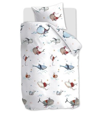 Beddinghouse x Hanneke de Jager Beddinghouse x Hanneke de Jager Whaletastic Blauw dekbedovertrek