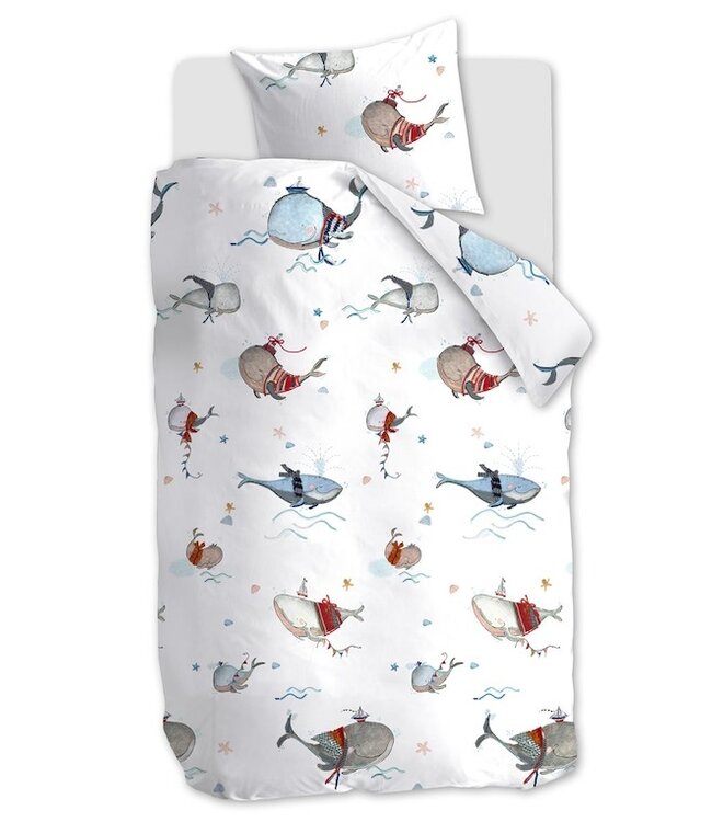 Beddinghouse x Hanneke de Jager Whaletastic Blauw dekbedovertrek