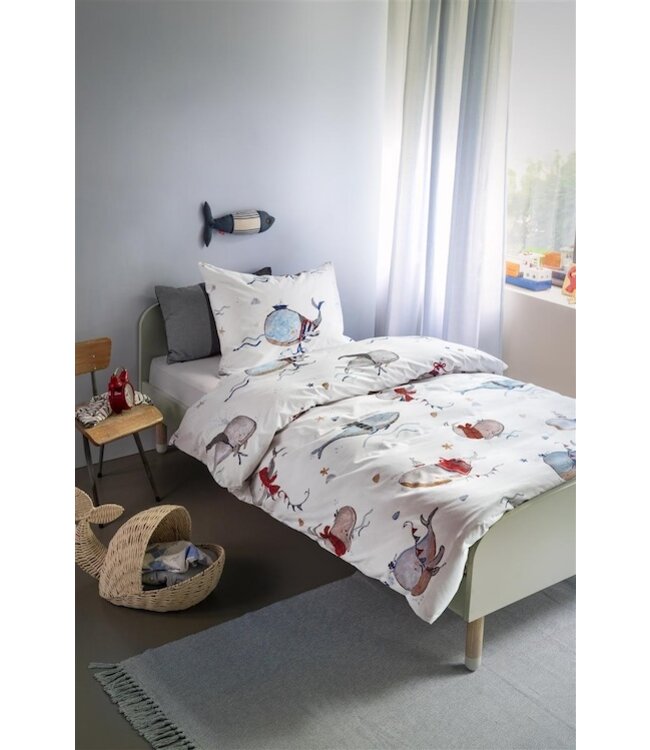 Beddinghouse x Hanneke de Jager Whaletastic Blauw dekbedovertrek