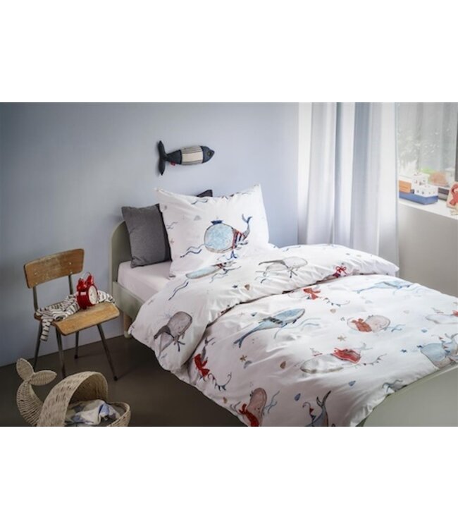 Beddinghouse x Hanneke de Jager Whaletastic Blauw dekbedovertrek