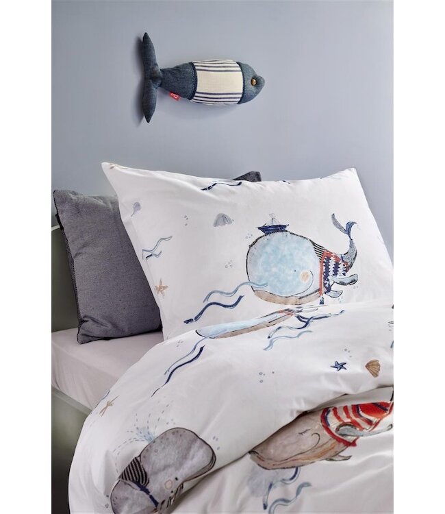 Beddinghouse x Hanneke de Jager Whaletastic Blauw dekbedovertrek