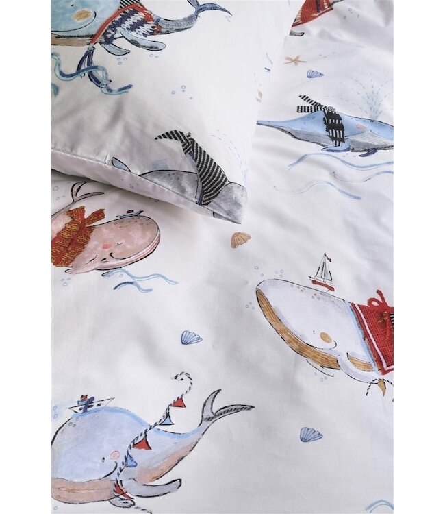 Beddinghouse x Hanneke de Jager Whaletastic Blauw dekbedovertrek