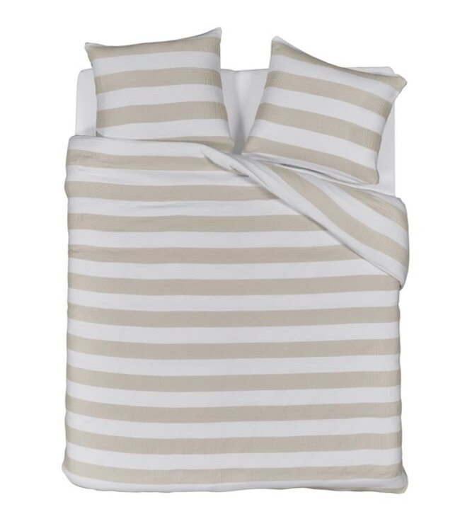 Riviera Maison Striped Zand dekbedovertrek