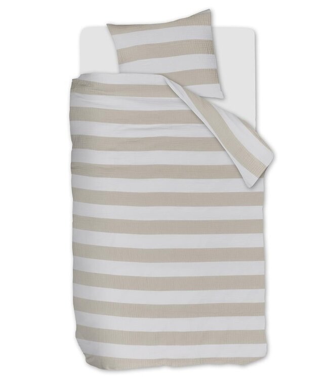 Riviera Maison Striped Zand dekbedovertrek