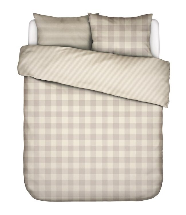 Essenza Chess Oatmeal dekbedovertrek