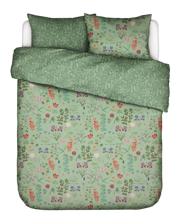 Essenza Marigold Quiet green dekbedovertrek