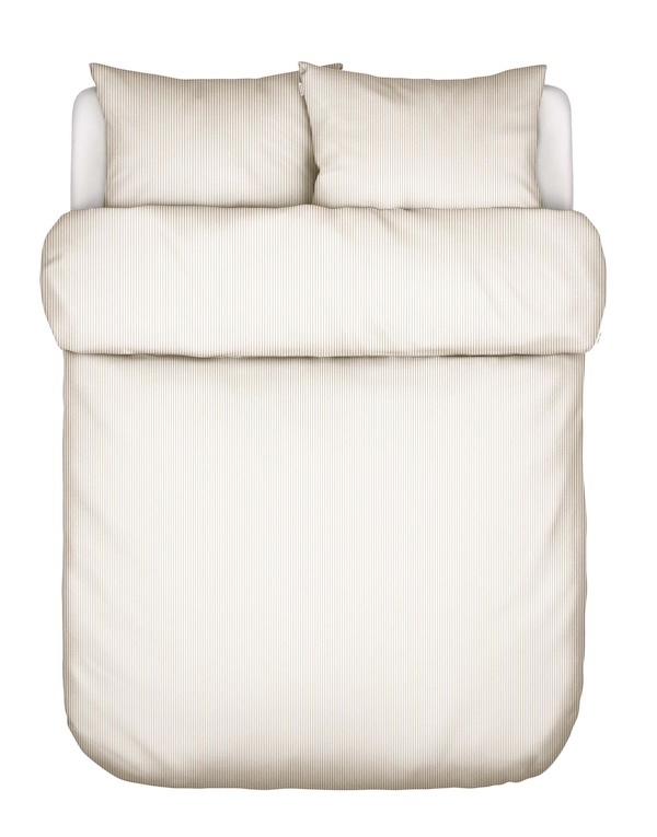 Marc O'Polo Classic Fine Stripe Dark sand dekbedovertrek
