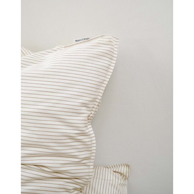 Marc O'Polo Classic Fine Stripe Dark sand dekbedovertrek