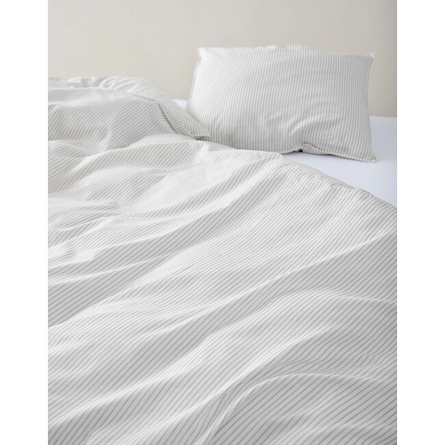 Marc O'Polo Classic Fine Stripe Grey mist dekbedovertrek