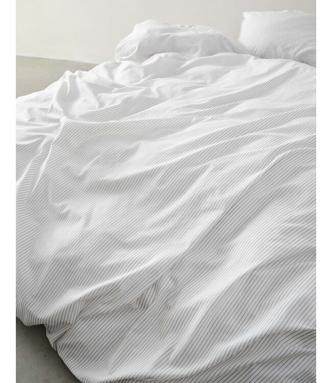 Marc O'Polo Classic Fine Stripe Grey mist dekbedovertrek