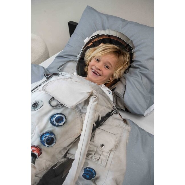 Snurk Astronaut Grey Space dekbedovertrek
