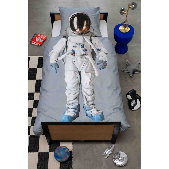 Snurk Astronaut Grey Space dekbedovertrek