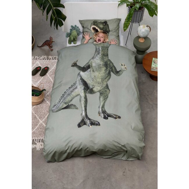 Snurk Dino Jurassic Green dekbedovertrek