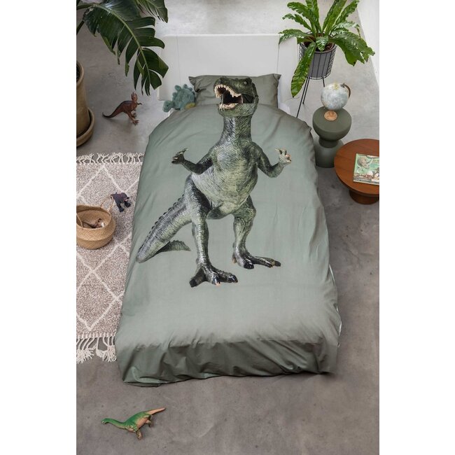 Snurk Dino Jurassic Green dekbedovertrek