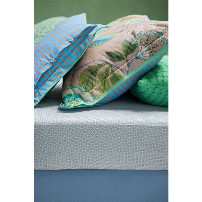 Pip Studio Cross Stitch GreyBlue hoeslaken