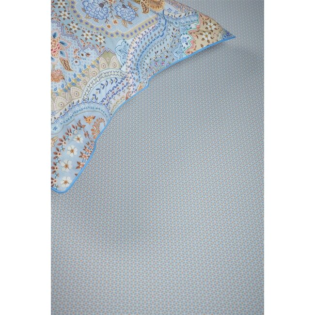 Pip Studio Cross Stitch GreyBlue hoeslaken
