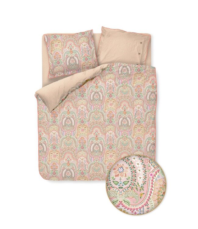 Pip Studio Jabali Flower Koraalrood dekbedovertrek
