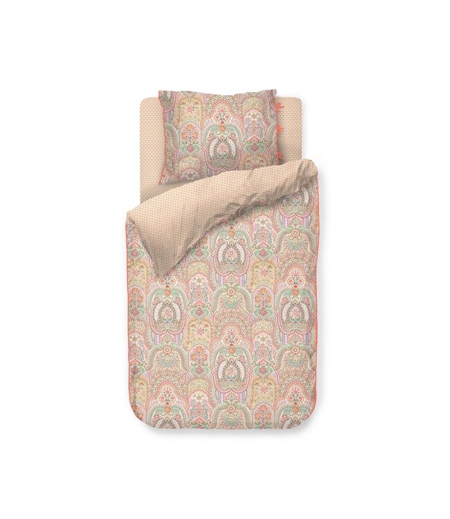 Pip Studio Jabali Flower Koraalrood dekbedovertrek
