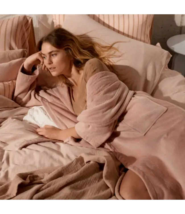 Vandyck Pure 66 Cotton Hemp sepia pink dekbedovertrek