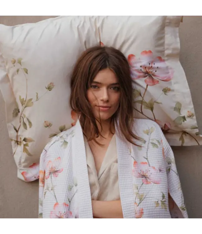 Vandyck Blossom Breeze cream tan dekbedovertrek