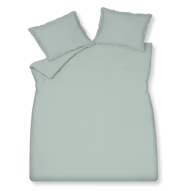 Vandyck pure 83 percale ruffle pearl blue dekbedovertrek