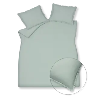 Vandyck Vandyck pure 83 percale ruffle pearl blue dekbedovertrek