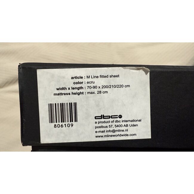 M line hoeslaken Jersey stretch ecru 70-90 x 200/210/220 cm