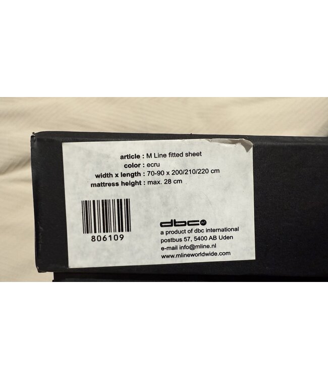 M line hoeslaken Jersey stretch ecru 70-90 x 200/210/220 cm