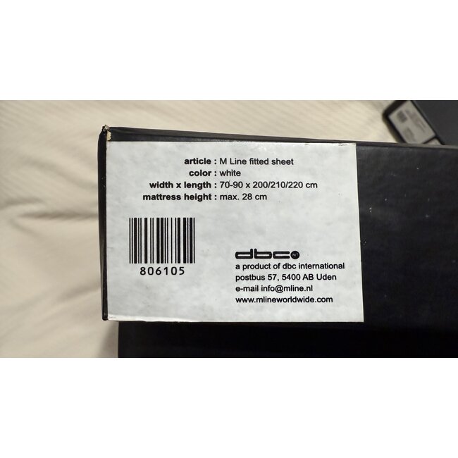 M line hoeslaken Jersey stretch wit 70-90 x 200/210/220 cm