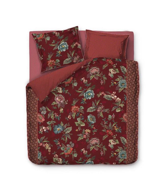 Pip Studio dekbedovertrek Poppy Stitch Red