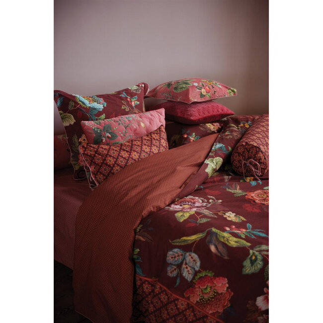 Pip Studio dekbedovertrek Poppy Stitch Red