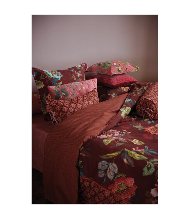 Pip Studio dekbedovertrek Poppy Stitch Red